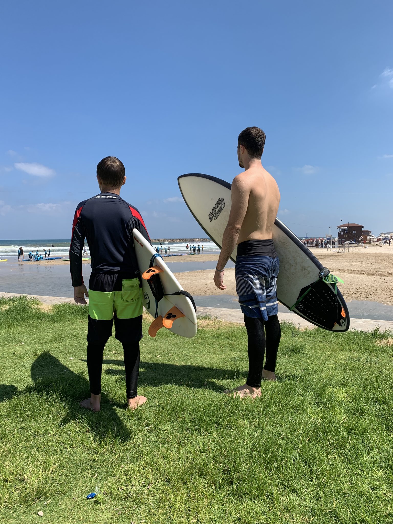 Sometimes the only solution to stay safe is to go surfing in Lycra tights. Photo by Michel Arad