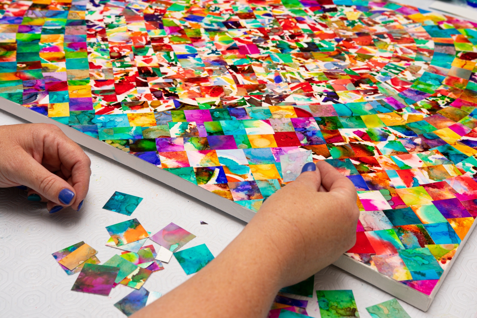 Julia Broll Wolkind at work on a mosaic. Photo: courtesy
