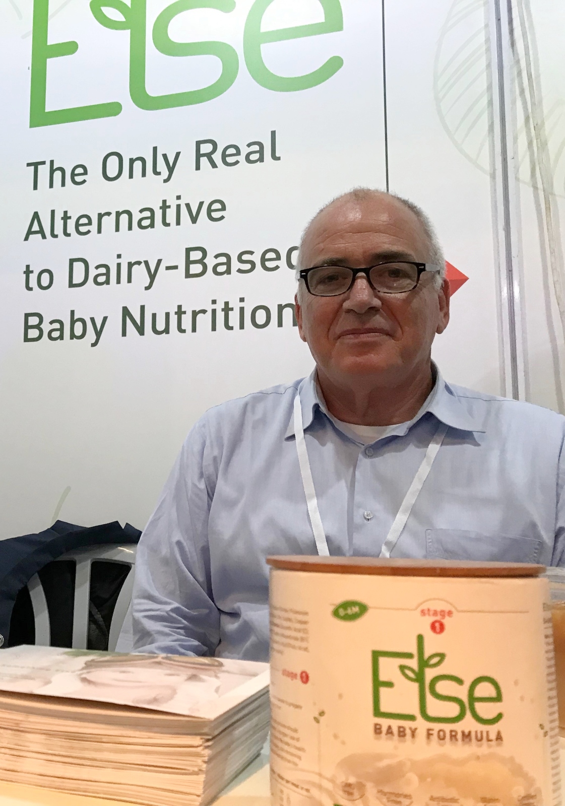 Else Nutrition cofounder Uriel Kesler at FoodTechIL 2019. Photo by Abigail Klein Leichman