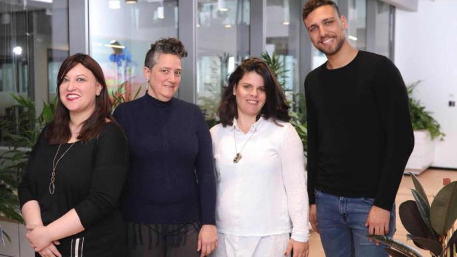 Emerj team members, from left: CEO and cofounder Chedva Kleinhandler, CTO and cofounder, Hannit Cohen, head of business development and customer satisfaction Gal Halfon, and Project Manager Dean Kadar. Photo: courtesy
