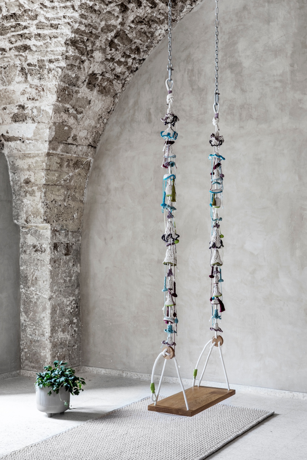 An Iota Project swing hanging in the Jaffa studio. Photo by Itay Benit