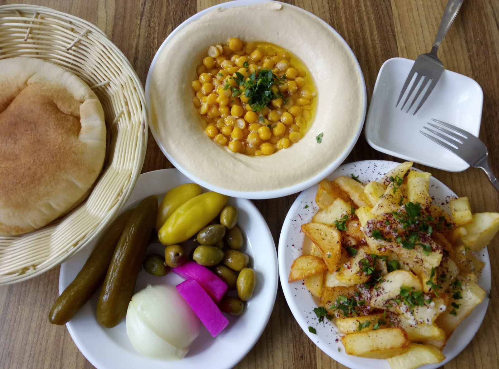 Abu Marun Hummus in the Haifa Flea Market. Photo by Jessica Halfin