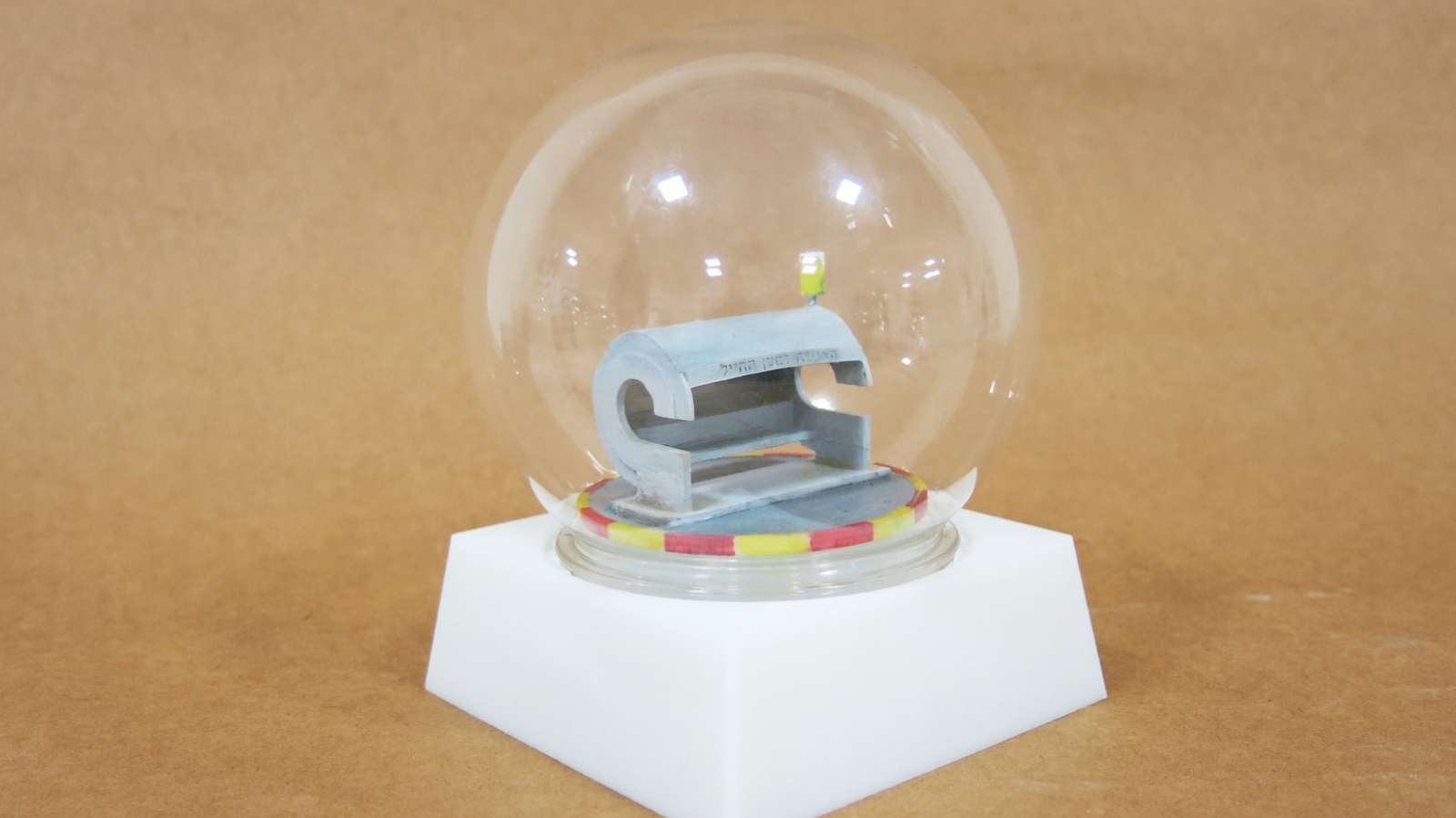 Industrial designer Shaul Cohen’s concrete bus-stop snow globe. Photo: courtesy