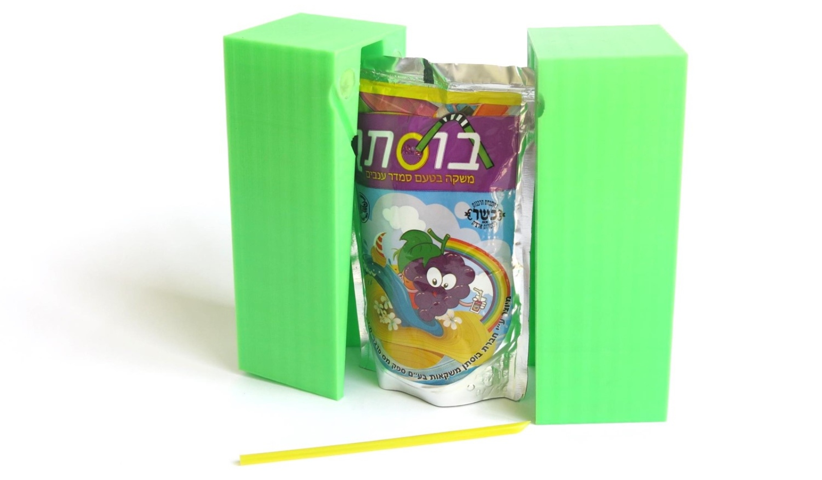 Shaul Cohen builds a wall around a soft-drink pouch. Photo: courtesy
