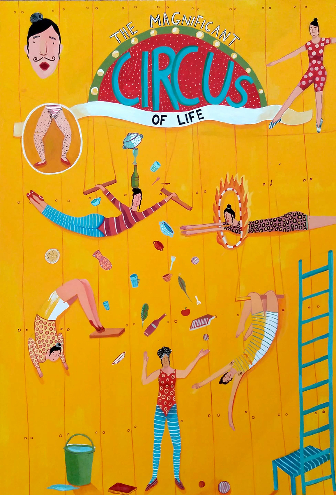 Ayala Meidan’s poster is included in the Tel Aviv Illustration Week show “Life: How To” by the Sadna Group, at Abraham Hostel, 21 Levontin Street. Photo: courtesy