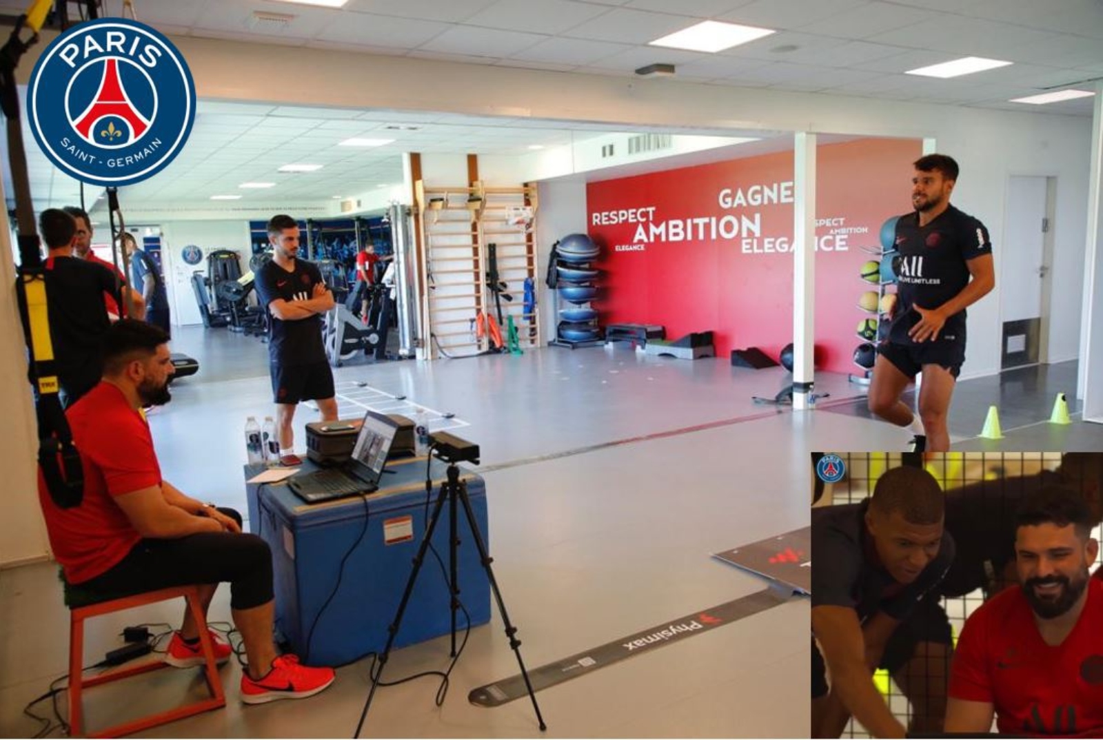 The Physimax system evaluating PSG soccer players in Paris. Photo: courtesy