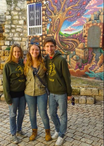 Aliza Rozen, left, with friends in Safed. Photo: courtesy