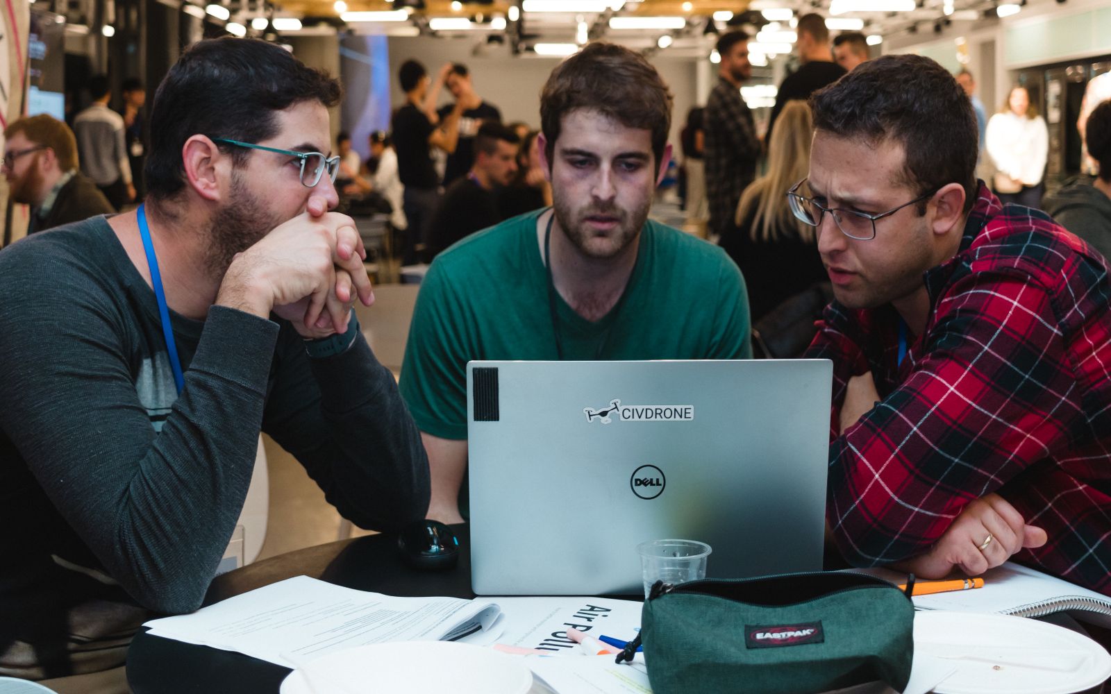 StandWithAus Hackathon contestants conjure up ideas to help mitigate the effects of the Australian bushfires. Photo by Tal Raviv