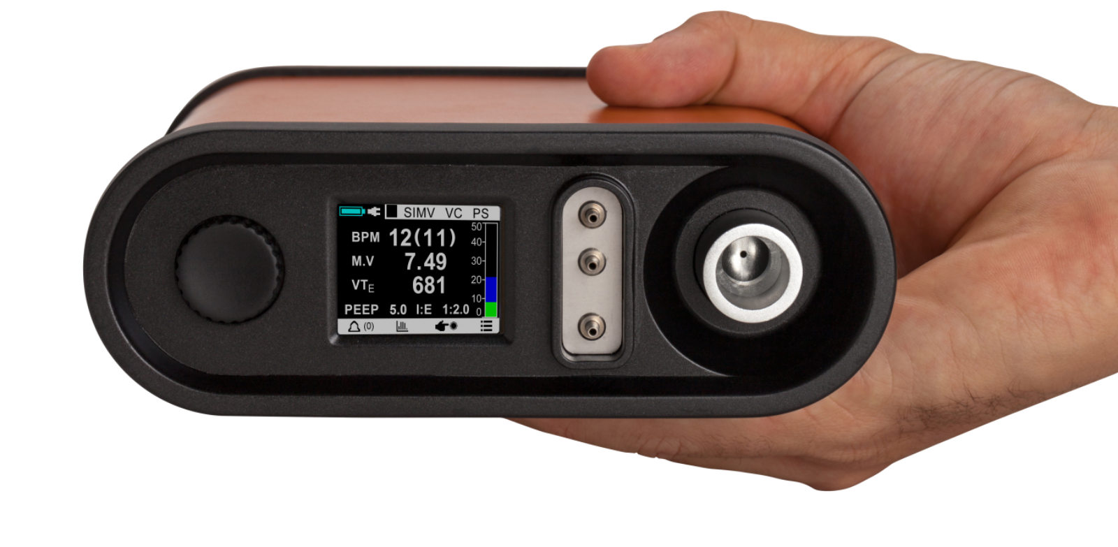 The Ventway portable turbine-powered ventilator. Photo courtesy of Inovytec