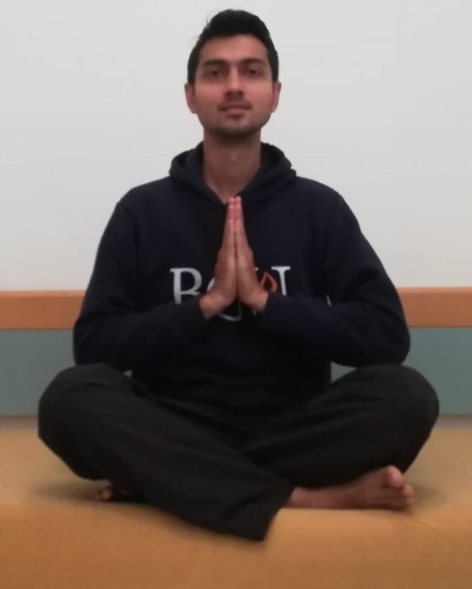 Ben-Gurion University PhD student Alap Kshirsagar leads on online yoga class during the Covid-19 lockdown. Photo: courtesy