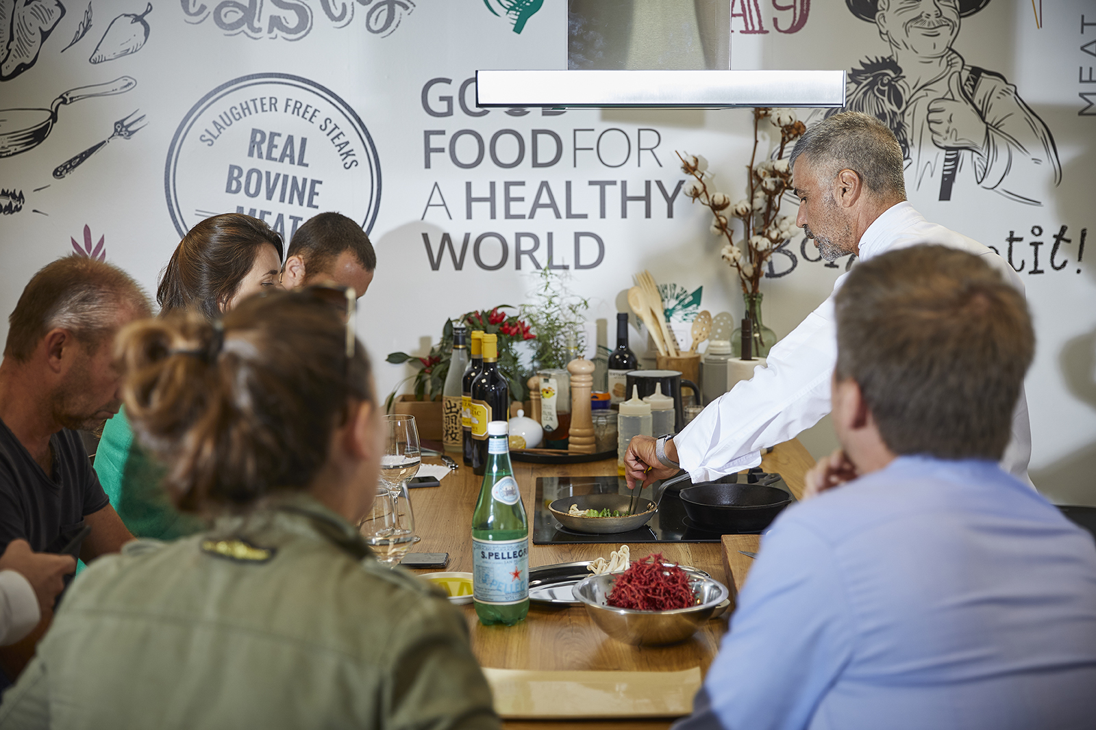 A cultivated steak tasting at the visitors’ center of Aleph Farms. Photo by Afik Gabay