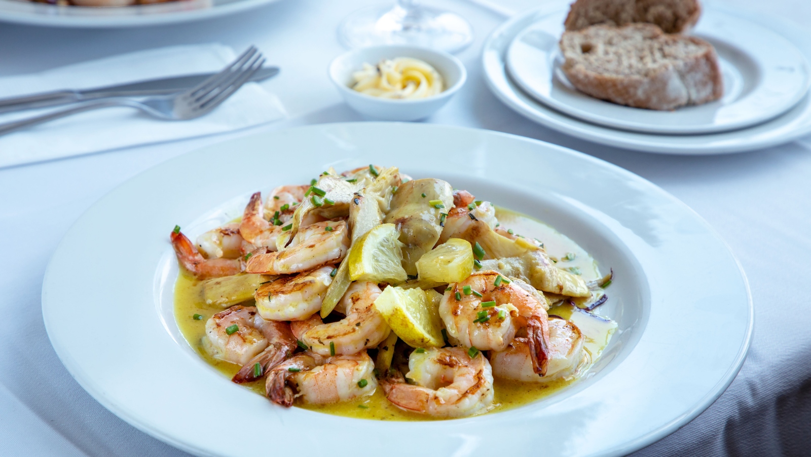 A shrimp dish at Uri Buri. Photo by Sarit Goffen courtesy of Xhibition PR