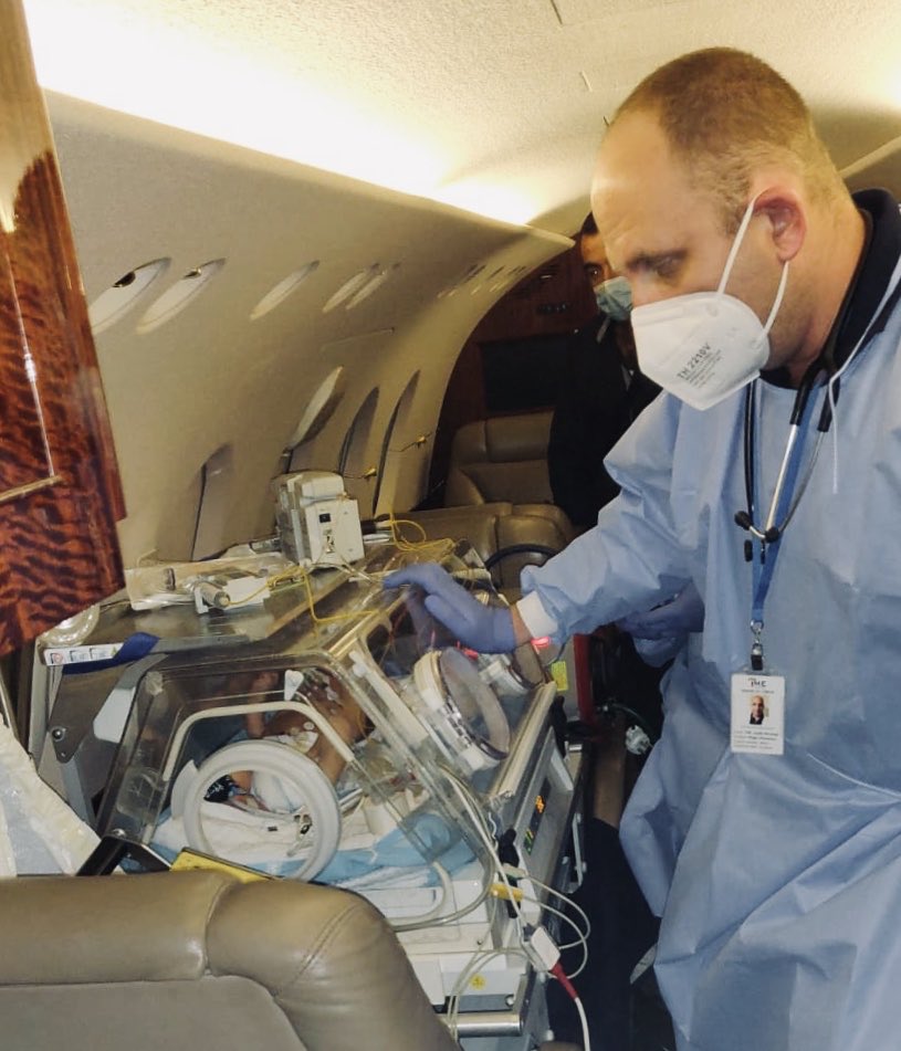 A 10-day-old Syrian baby en route from Cyprus to Israel for emergency surgery, June 11, 2020. Photo courtesy of Israel Ambassador to Cyprus Sammy Revel