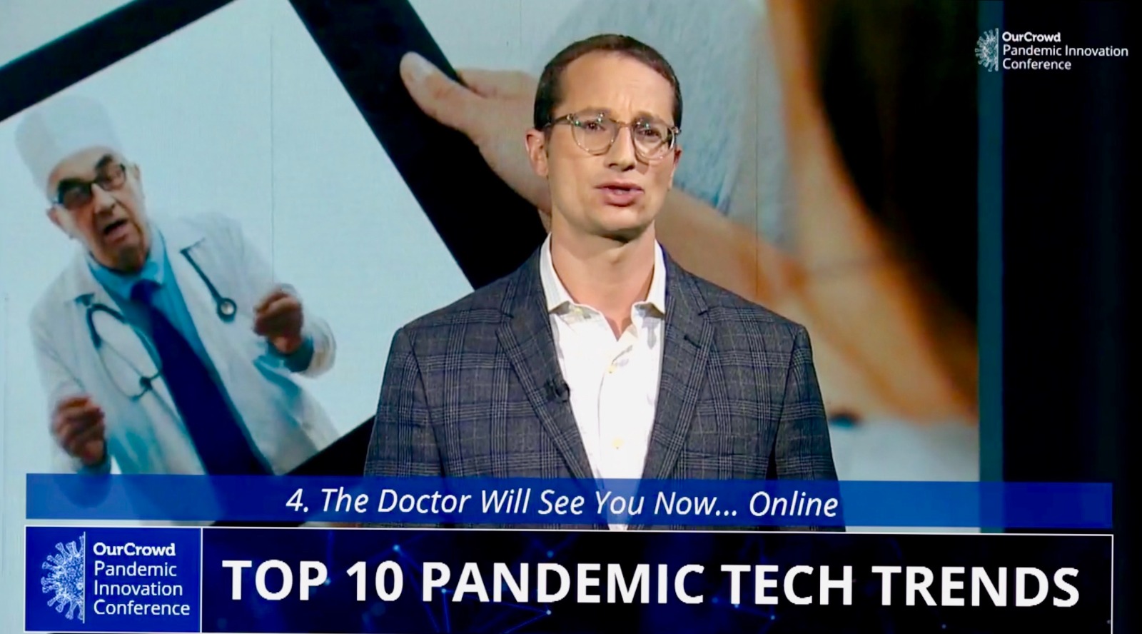 OurCrowd medical technology analyst Dr. Jonathan Wiesen discussing tech trends at the OurCrowd Pandemic Innovation Conference, June 22, 2020. Screenshot: courtesy
