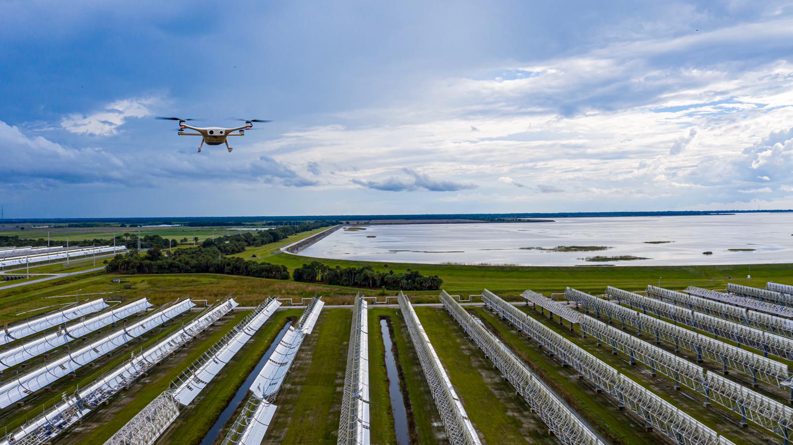 Sparrow drone over a field. Photo courtesy of Percepto