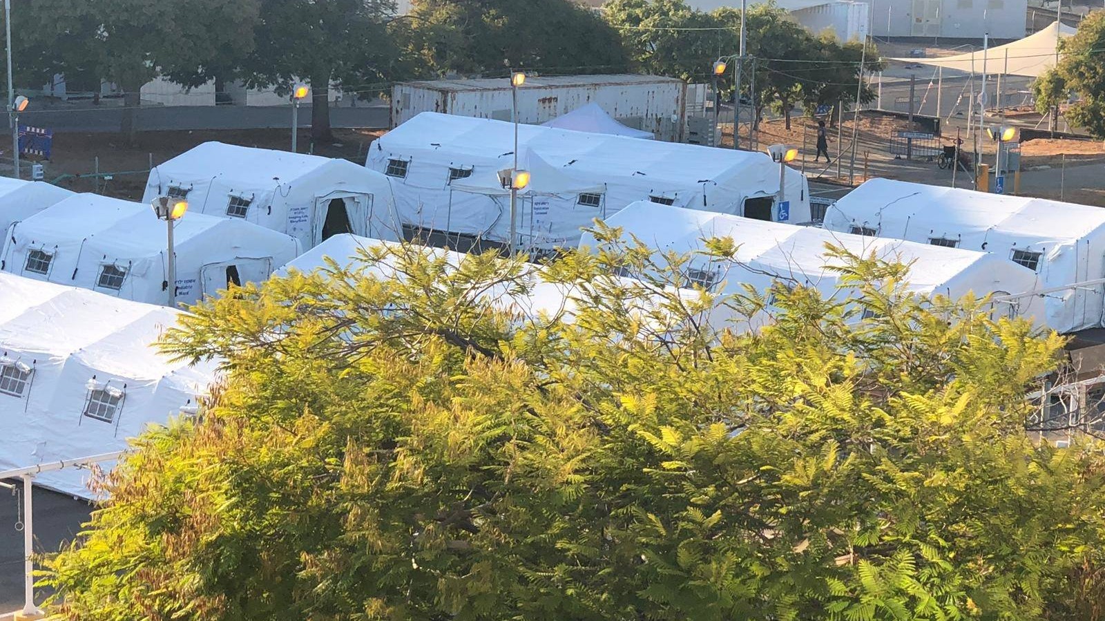Model field hospital built at Sheba Medical Center in September 2019 during a national earthquake drill. Photo: courtesy
