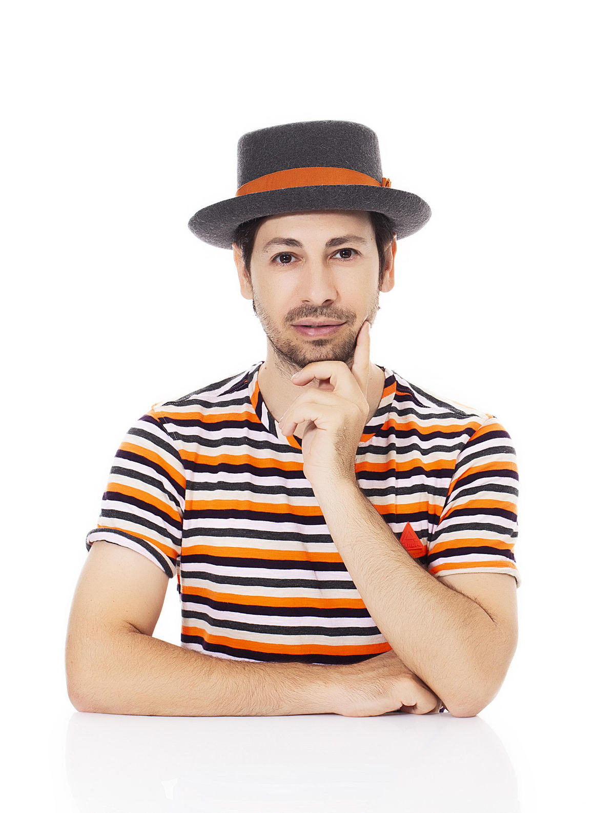 Maor Zabar wearing a Rocky hat from his Dark Desert collection. Photo by Shai Gabrieli
