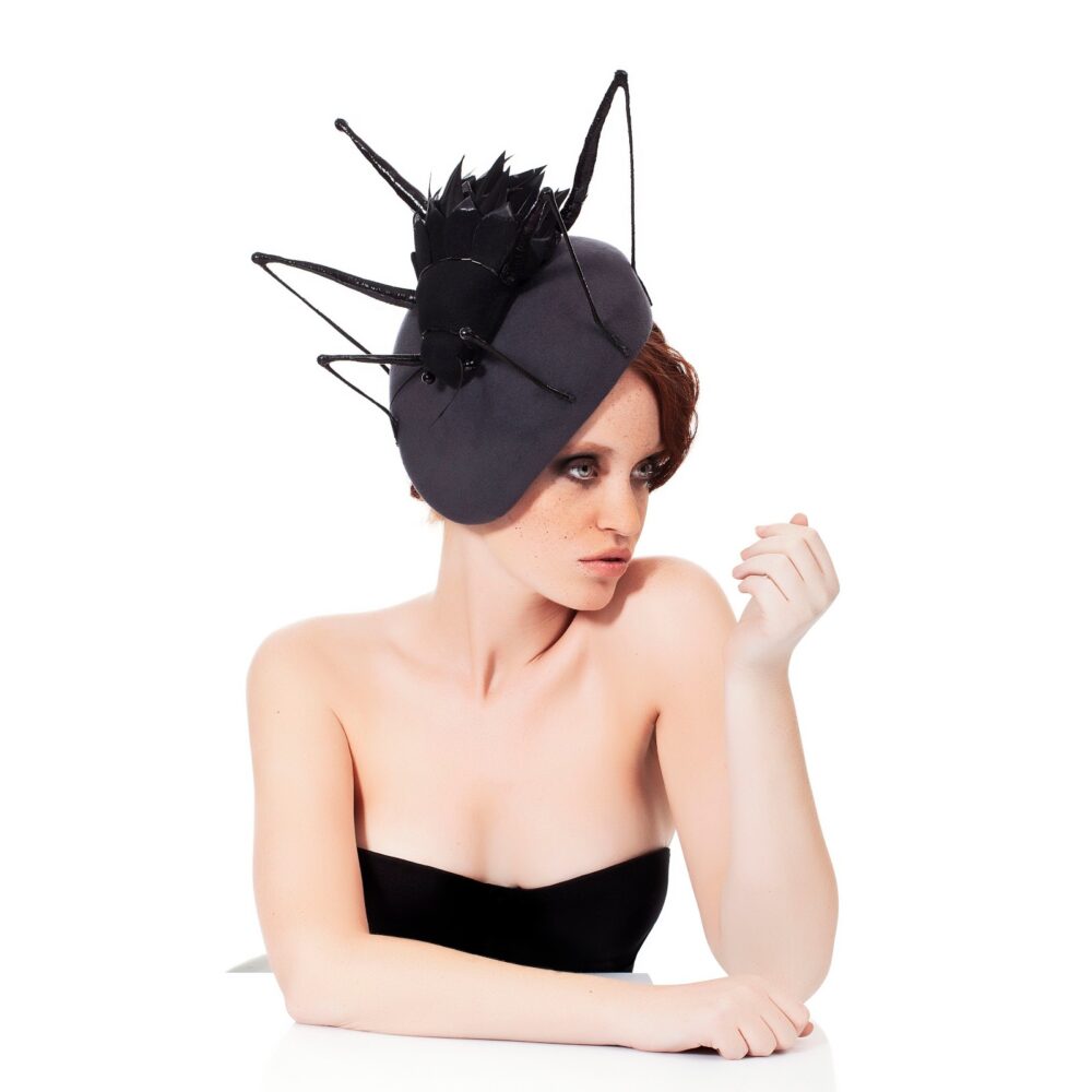 Maor Zabar’s Sand Beetle hat costs $1,350. Photo by Shai Gabrieli