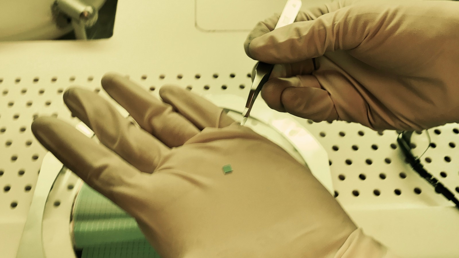 A nanochip with the entire Hebrew scriptures on it, at Tel Aviv University. Photo courtesy of TANAOR