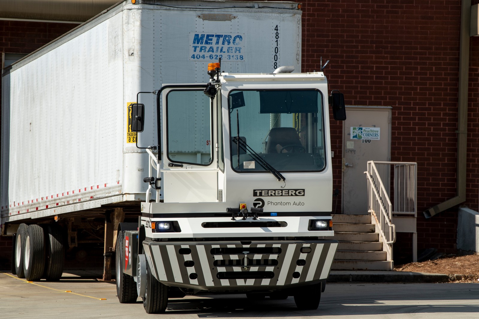 A yard truck equipped with remote driving capability. Photo courtesy of Phantom Auto