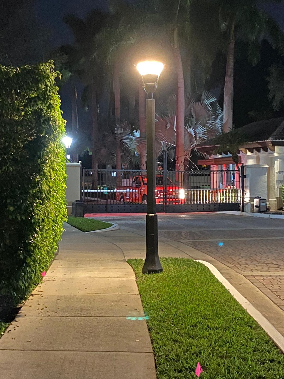 A Juganu lighting installation in Colonial Presidential Estates, Florida. Photo courtesy of Juganu