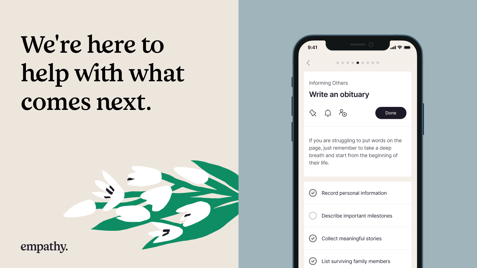 Empathy helps you plan each step after a death in the family. Image courtesy of Empathy