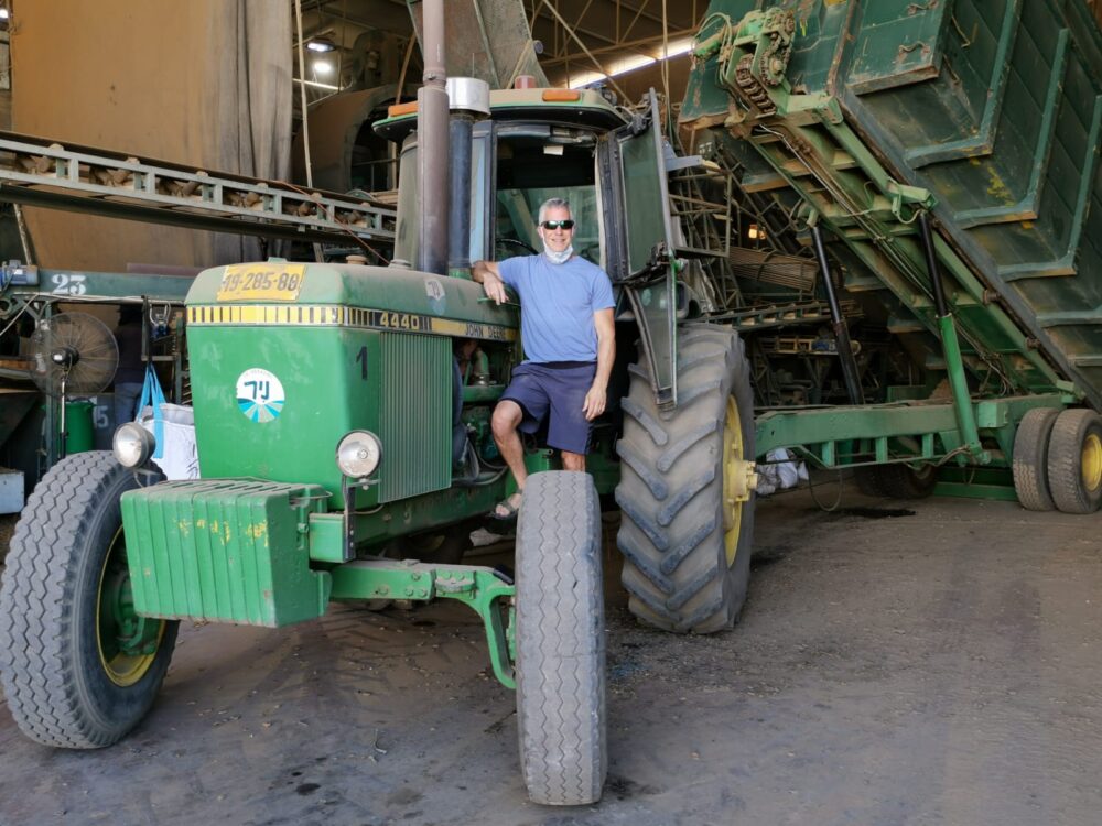 Dr. Jason Cohen with a truckload of Israeli peanuts. Photo by Donna Cohen
