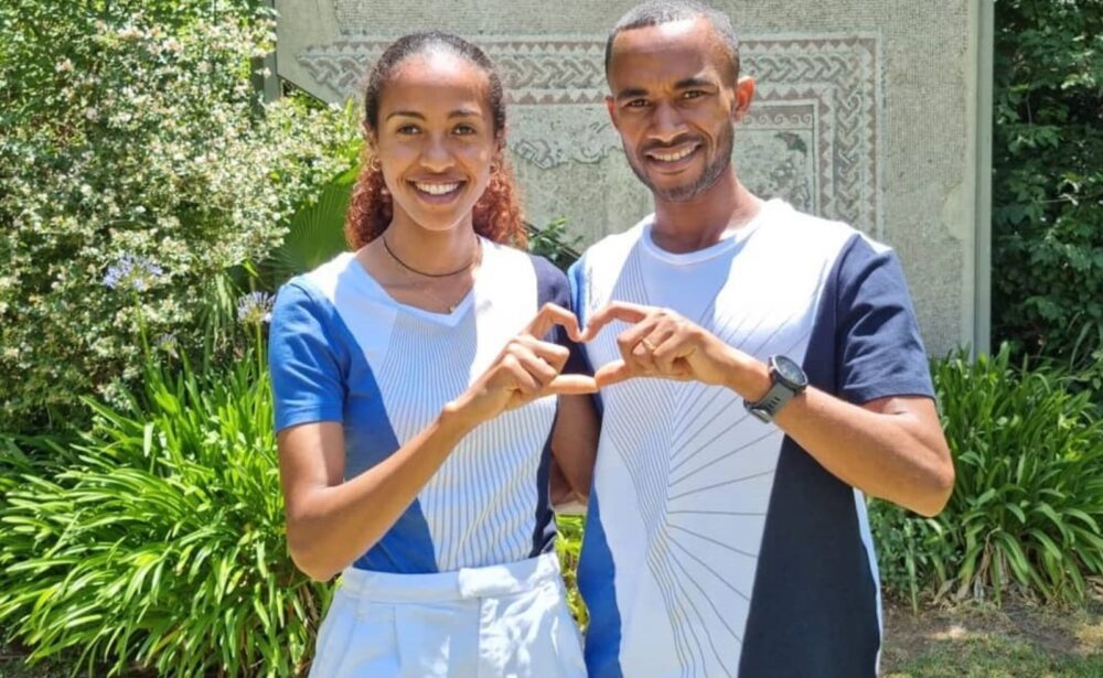 Maru Teferi and Selamawit Dagnachew Teferi, husband-and-wife Israeli Olympic runners. Photo courtesy of Maru Teferi/Instagram