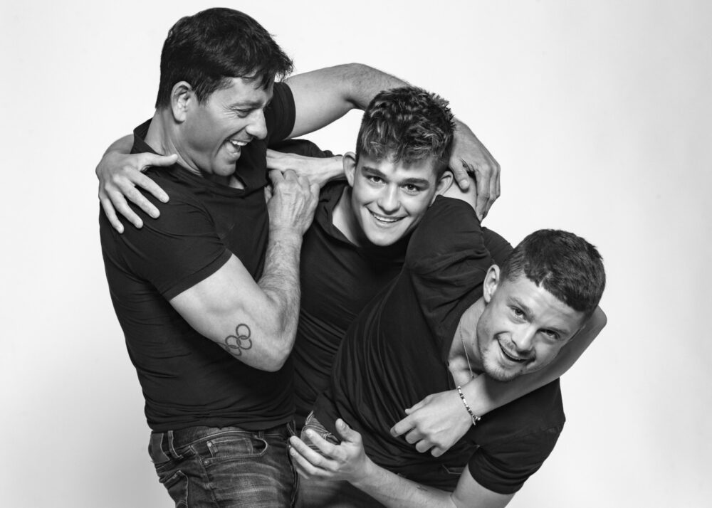 Olympic medalist Oren Smadja wrestling with sons Rom and Omer. Photo by Eitan Bernat/Fathers & Sons