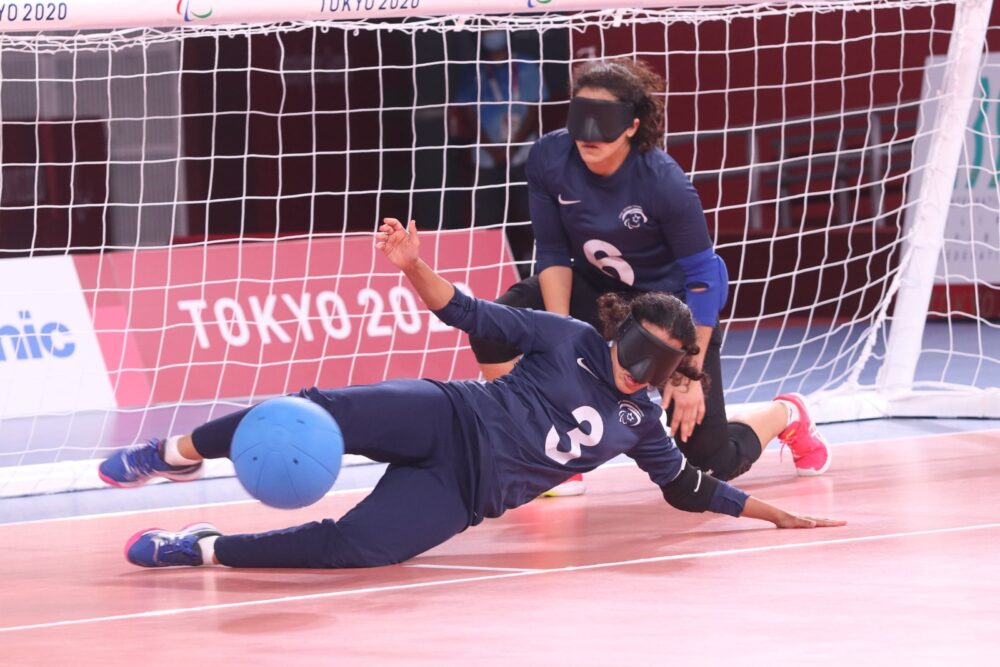 Israeli goalball players in their victorious Paralympic match against Australia on August 25. Photo by Lilach Weiss