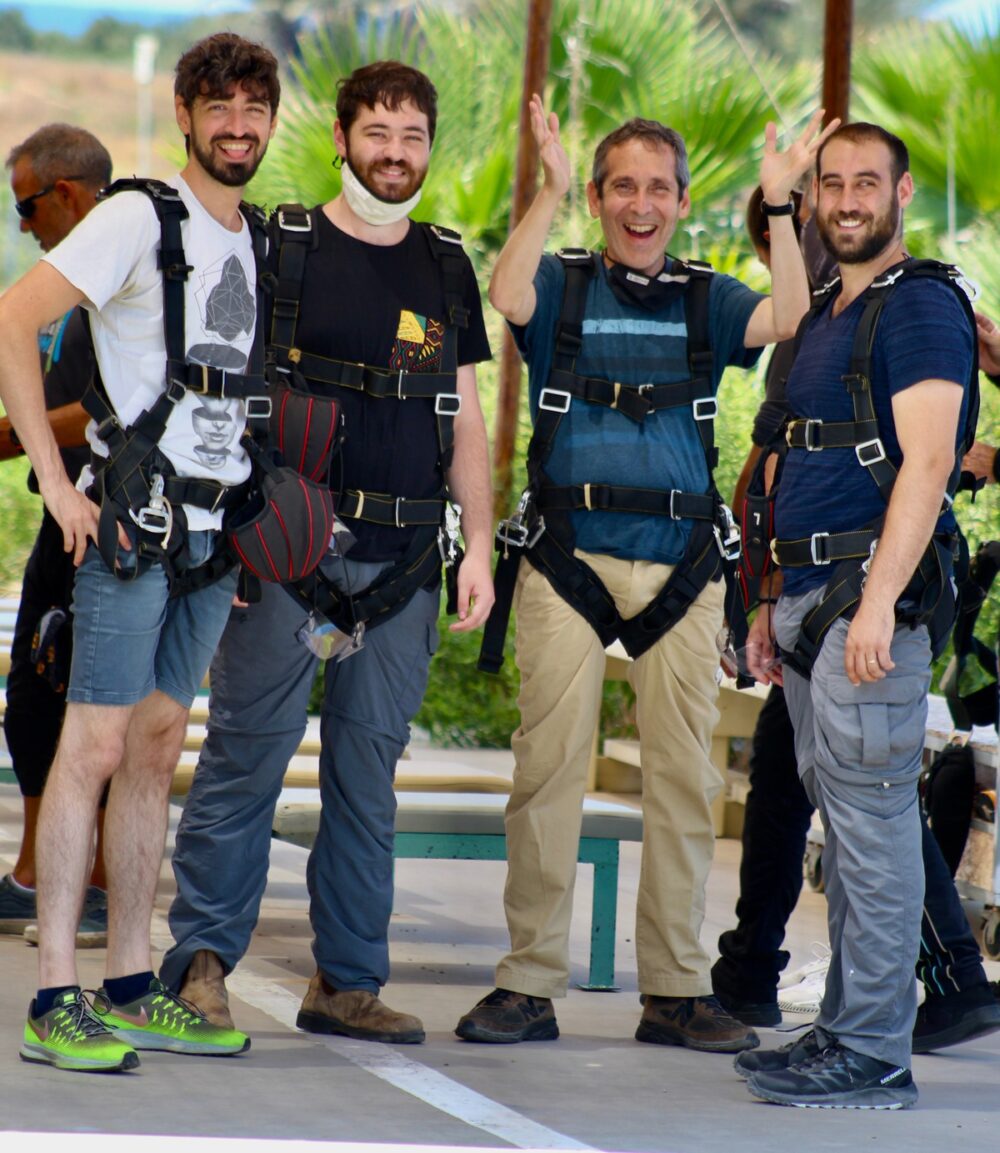 From left: Amir Blum, Aviv Blum, Brian Blum and Gabe Skop at Paradive. Photo by Merav Blum