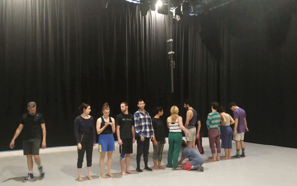 Dancers rehearse for the filming of their 360° dance performance. Photo courtesy of MASH Dance House