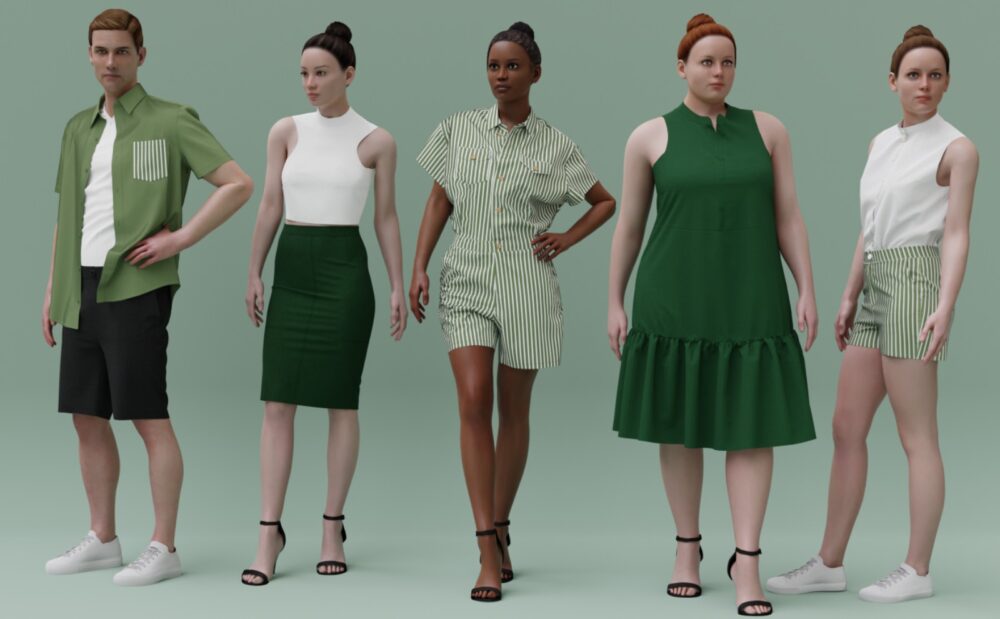 3D sampling shows a garment in different sizes. Image courtesy of Browzwear