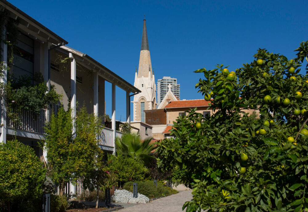 The American Colony on Jaffa’s edge is one of the most beautiful spots in town. Photo by Sasha Taran via Shutterstock.com