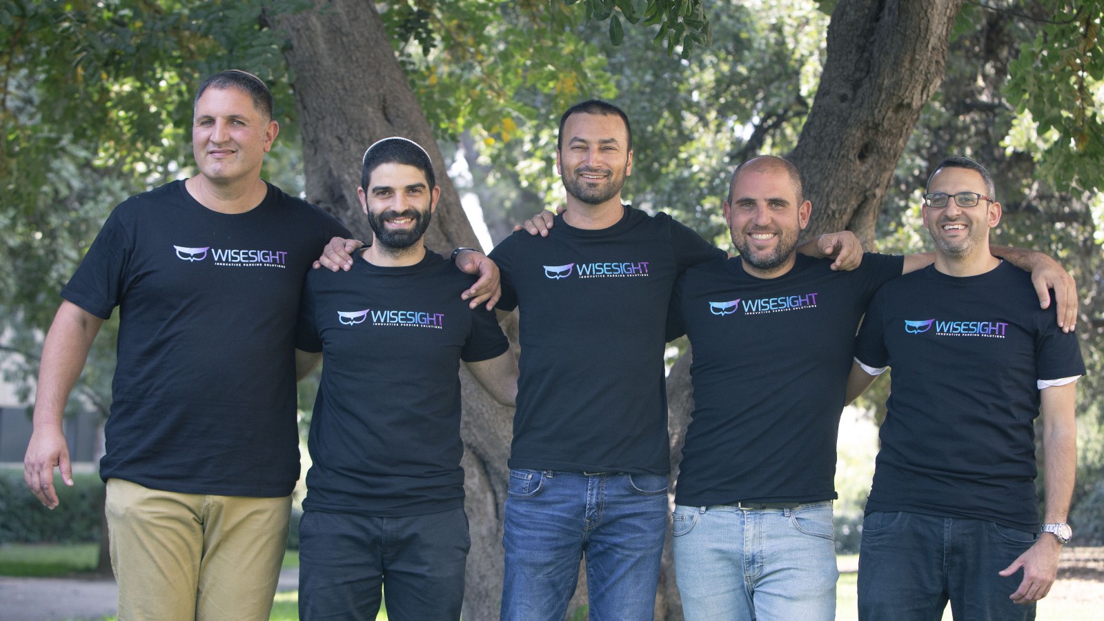 Wisesight founders, from left, Reem Rokach, Eliran Cohen, Akiva Armon, Erez Rokach and Itai Kadosh. Photo courtesy of Wisesight