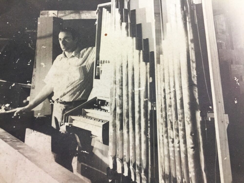 Gideon Shamir when he was studying organ building in Germany. Photo courtesy of Gideon Shamir
