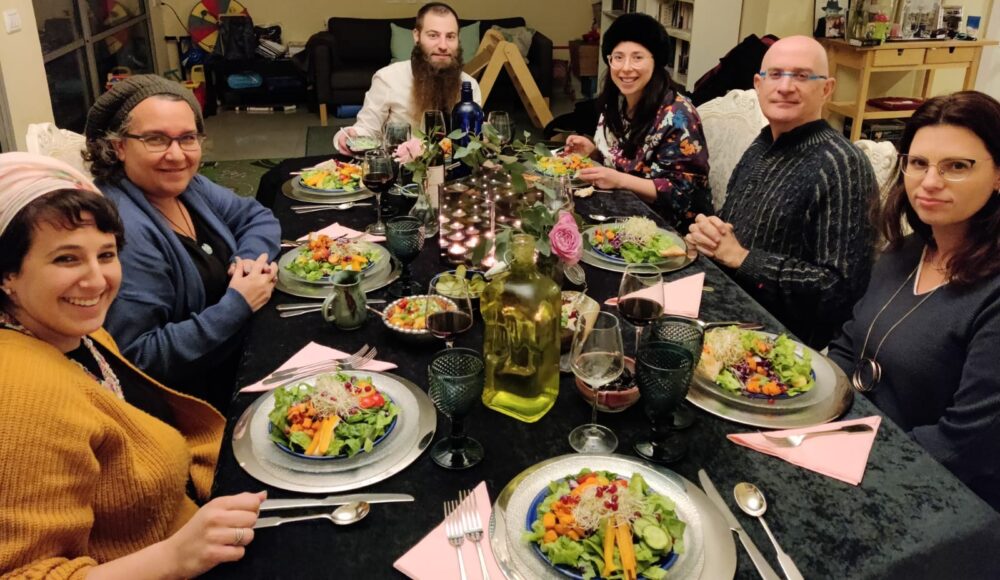 Nathan Hoffman, top, hosting a team meeting of the Galilee Culinary Institute. Photo courtesy of Nathan Hoffman