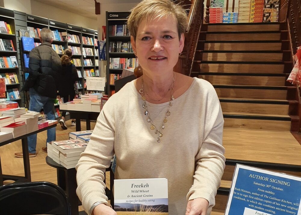 Ruth Nieman at a UK book signing for “Freekeh, Wild Wheat and Ancient Grains.” Photo courtesy of Ruth Nieman