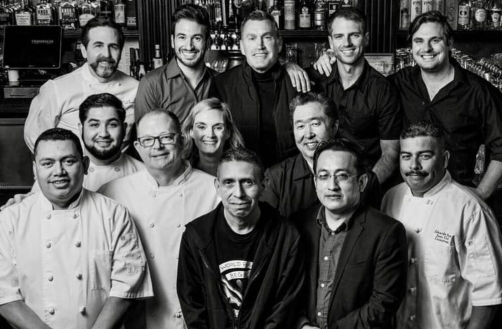 The Crossroads Kitchen staff in LA. Founder Tal Ronnen is at back left. Photo courtesy of Crossroads Kitchen