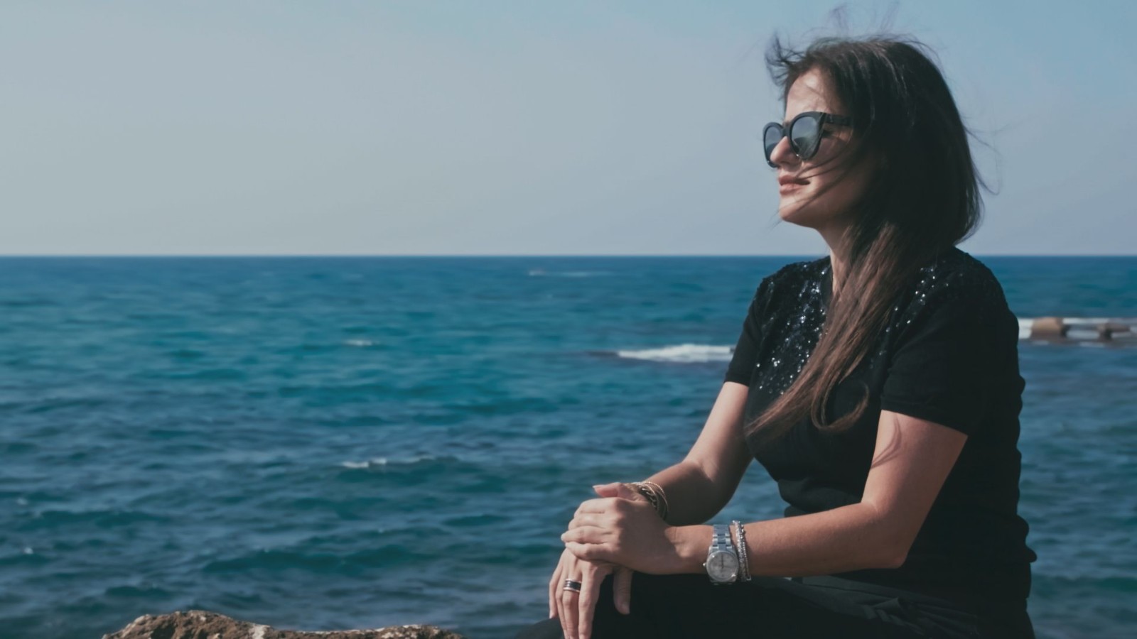 Eco Wave Power CEO Inna Braverman at Jaffa Port. Photo courtesy of Sustainable Markets Initiatives