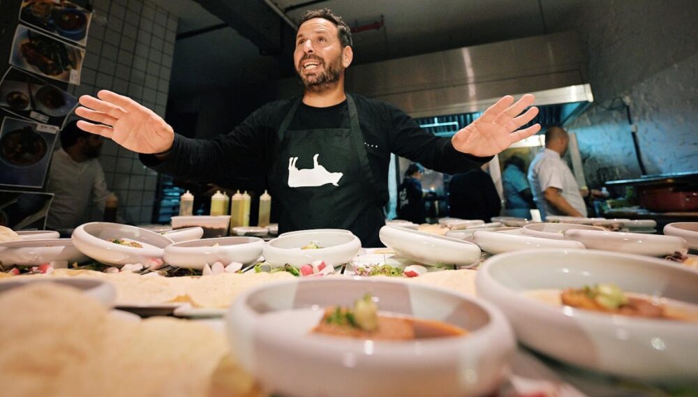 Chef Shahaf Shabtay at a Redefine Meat cooking demo in November 2021. Photo courtesy of Redefine Meat