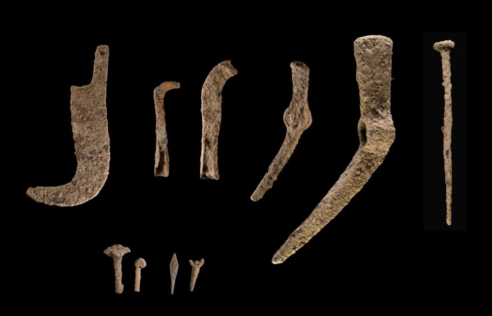 Iron tools found at the farmstead. Photo: Dafna Gazit, Israel Antiquities Authority