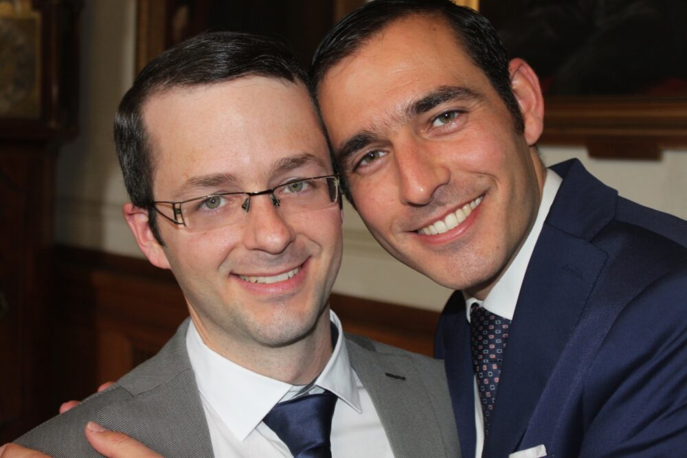 Uri Erman and Daniel Jonas at their wedding in Denmark 2014. Photo by Danny Tzur