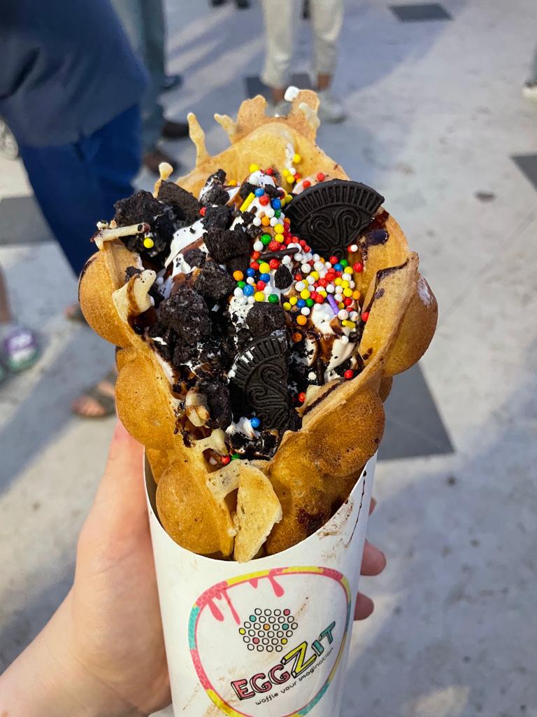 : A totally indulgent and plant-based ice cream cone from EggZit. Photo by Natalie Selvin