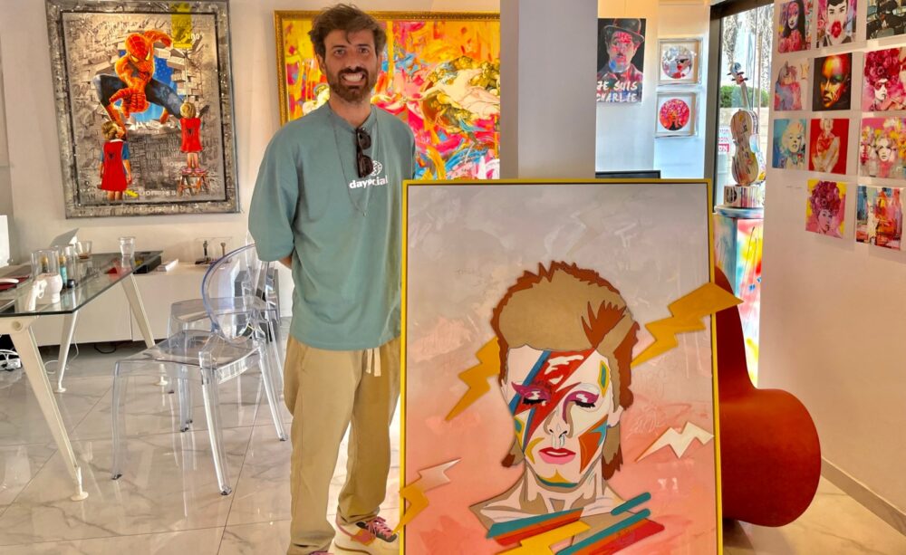 Artist Mush Lazar at Miss D Gallery in Tel Aviv. Photo by Samantha Baron