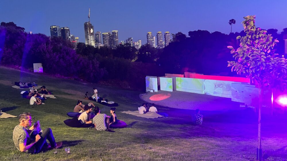 Natalie Feldesman and Itzik Mor’s projection at Tel Aviv’s White Night. Photo by Samantha Baron