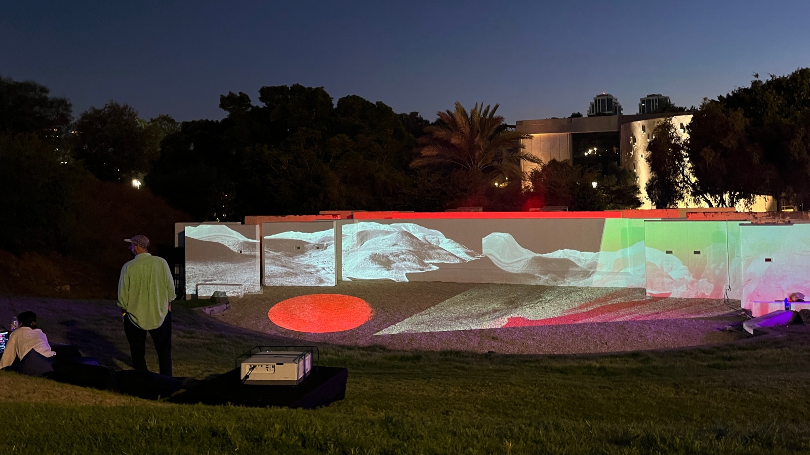 Natalie and Itzik’s project displayed at Tel Aviv’s White Night, June 2022. Photo by Samantha Baron