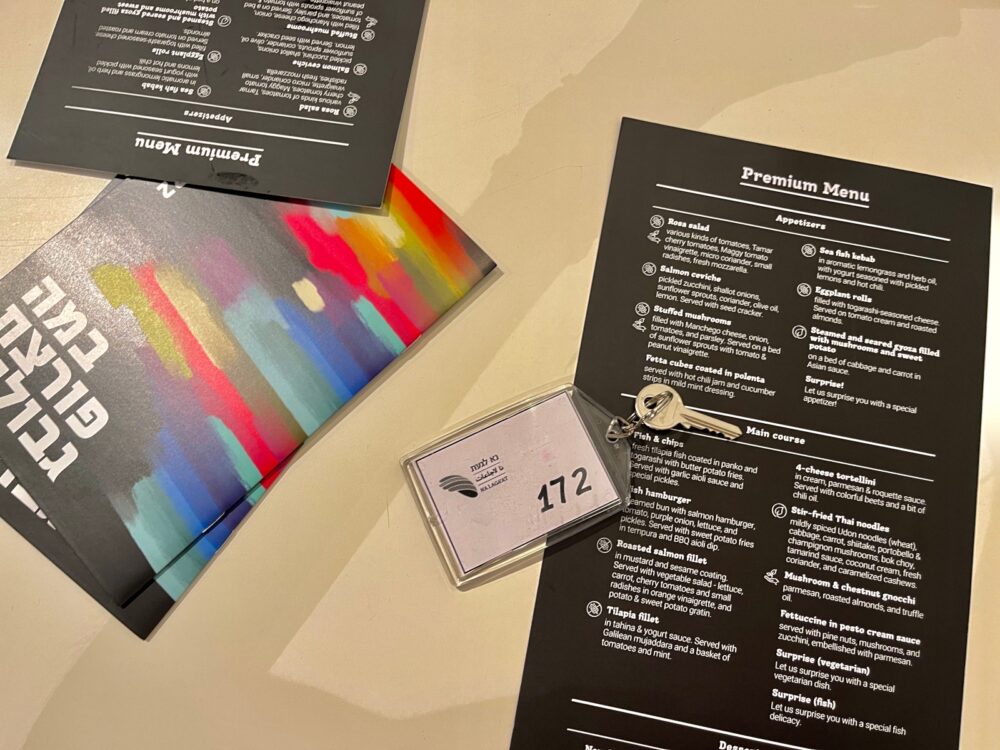 The menus and the key handed to diners at BlackOut. Photo by Samantha Baron