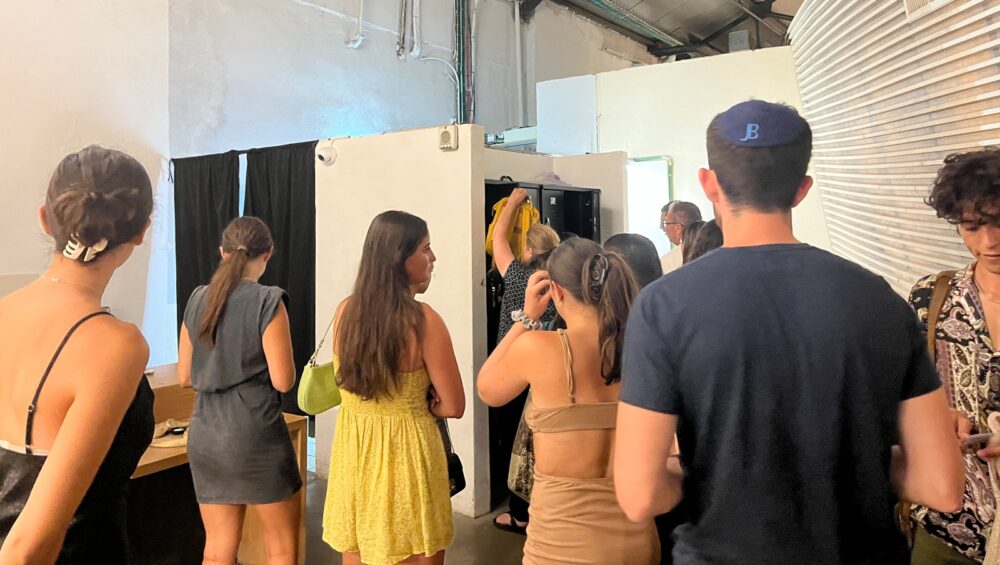 BlackOut diners locking up their phones before entering the restaurant. Photo by Samantha Baron