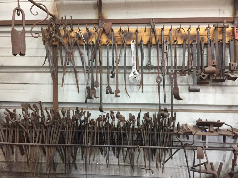 Walied Khoury’s blacksmithing tools of the trade. Photo by Diana Bletter